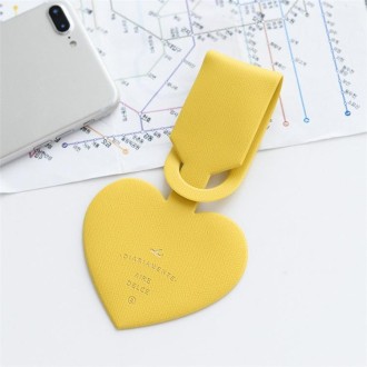 Love Shape Luggage Tag Travel Pass Name Card Tag(Yellow)