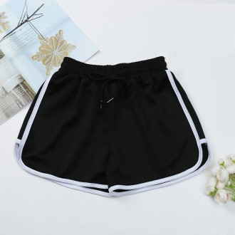 Women Casual Loose Outerwear High Waist Straight Yoga Shorts, Size: XL(Black)