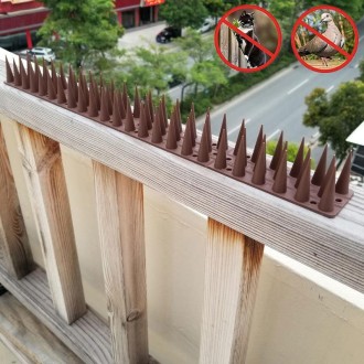 Plastic Bird Repellent Thorns Fence Anti-climb Nails(Brown)