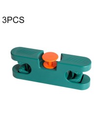 3 PCS Mop Hook Wall Hanging Bathroom Mop Storage Fixed Buckle Broom Holder, Colour: Olive Green Dual Card Slots