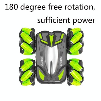 SY029 Children Sidewalk Dump Truck Double-Sided Flip Drift Remote Control Toy Stunt Car(Black Green)