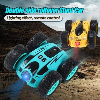 RD158-3 2.4G Mini High Speed Double Sided Remote Control Car Toy(English Box 08 Yellow)