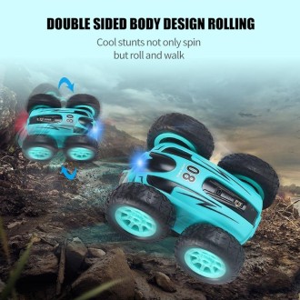 RD158-3 2.4G Mini High Speed Double Sided Remote Control Car Toy(English Box 08 Blue)