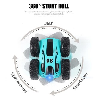 RD158-3 2.4G Mini High Speed Double Sided Remote Control Car Toy(English Box 08 Blue)