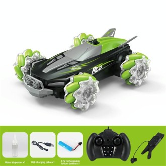 YDJ-D888 4WD 2.4G Remote Control Spray 360 Degree Flip Stunt Drift Car(Green)