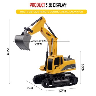 258-1 5 Channel 2.4G 1/24RC Remote-controlled Engineering Plastic Excavator Charging RC Car