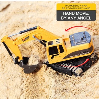 258-1 5 Channel 2.4G 1/24RC Remote-controlled Engineering Plastic Excavator Charging RC Car