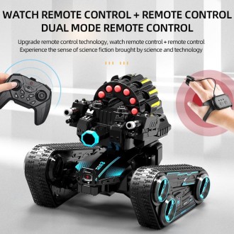 JJR/C 538 Gesture Sensing Remote Control Two-Wheel Tank Battle Spray Truck, Specification:Single Control(Blue)