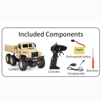 JJR/C 1:18 2.4Ghz 4 Channel Remote Control Dongfeng 7 Six-wheeled Armor Truck Vehicle Toy(Yellow)