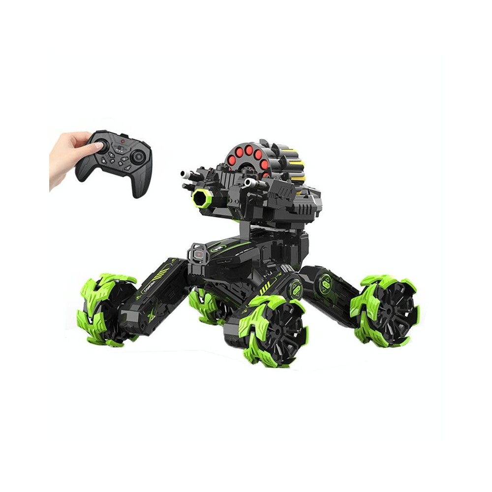 DM-518 Four-wheel Battle Blooming Tire Spray Remote Control Car, Specification:Single Control Soft Bomb(Green)