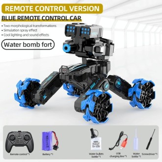 DM-528 Four-wheel Battle Blooming Tire Spray Remote Control Car, Specification:Single Control Water Bomb(Blue)