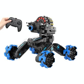 DM-518 Four-wheel Battle Blooming Tire Spray Remote Control Car, Specification:Single Control Soft Bomb(Blue)