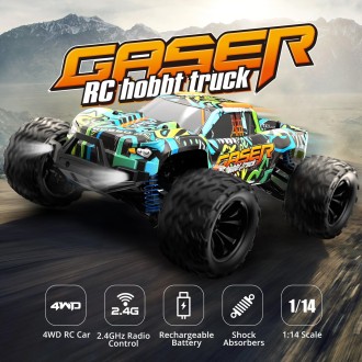 9000E 1:14 Full Scale Remote Control 4WD High Speed Car(Graffiti Black)