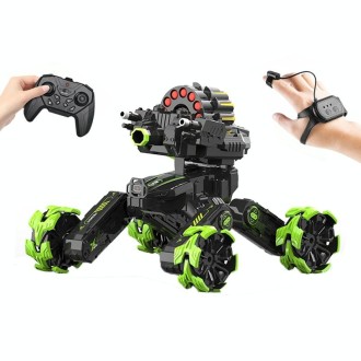 DM-518 Four-wheel Battle Blooming Tire Spray Remote Control Car, Specification:Dual Control Soft Bomb(Green)