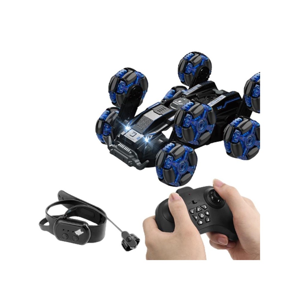 DM-558 Eight Wheel Stunt Drift Spray Remote Control Car, Specification:Dual Control(Blue)