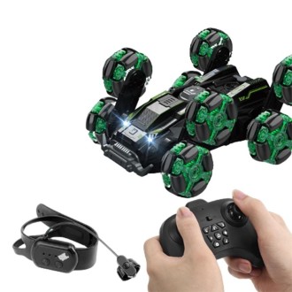 DM-558 Eight Wheel Stunt Drift Spray Remote Control Car, Specification:Dual Control(Green)