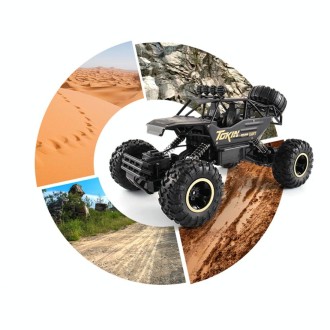 HD6026 1:12 Large Alloy Climbing Car Mountain Bigfoot Cross-country Four-wheel Drive Remote Control Car Toy, Size: 37cm(Silver)