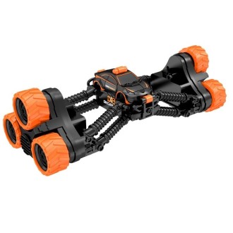 Remote Control Off-Road Tumbling Stunt Car Climbing Telescopic Deformation Toy Remote Control Car(Black Orange)