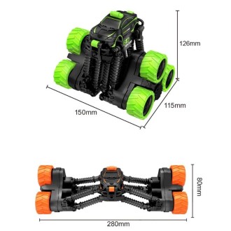 Remote Control Off-Road Tumbling Stunt Car Climbing Telescopic Deformation Toy Remote Control Car(Black Orange)