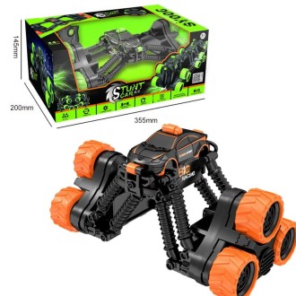 Remote Control Off-Road Tumbling Stunt Car Climbing Telescopic Deformation Toy Remote Control Car(Black Orange)