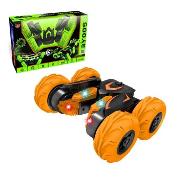 Double-Sided 360-Degree Lighting Stunt Car Climbing And Rolling Remote Control Off-Road Vehicle(Black Orange)