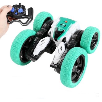 RC Remote Control Dump Truck Stunt Car Rolling And Twisting Car(Green)