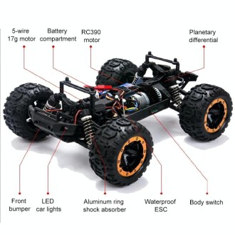 SG-1601 Brush Version 2.4G Remote Control Competitive Bigfoot Off-road Vehicle 1:16 Sturdy and Playable Four-wheel Drive Toy Car