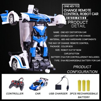 1023 4 Channels Remotely Deformed Car Police Model Car Toy Car