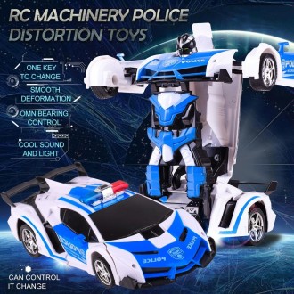 1023 4 Channels Remotely Deformed Car Police Model Car Toy Car