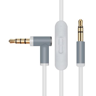 ZS0087 3.5mm Male to Male Earphone Cable with Mic & Wire-controlled, Cable Length: 1.4m(White)