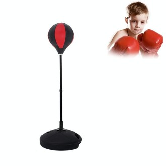 Children Base Version Height Adjustable Vertical PU Leather Vent Ball Boxing Speed Ball Family Fitness Equipment without Gloves(