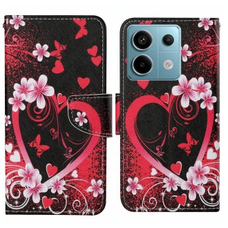 For Xiaomi Redmi Note 13 Pro 5G Colored Drawing Pattern Leather Phone Case(Red Heart)