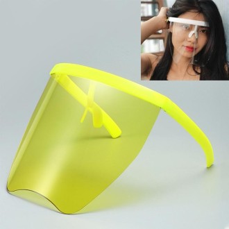 Anti-Saliva Splash Anti-Spitting Sunscreen Sunglasses Integrated Anti-Splash Shield(Yellow Frame Yellow Len)