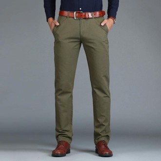 Straight Loose Casual Cotton Trousers for Men(ArmyGreen)