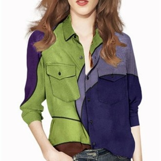 Ladies Fashion Shirt (Color:As Show Size:S)