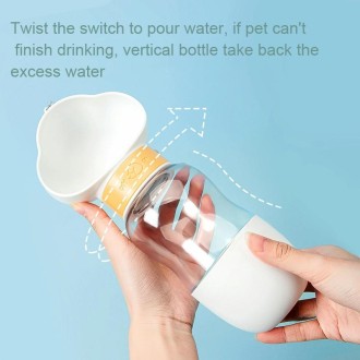 600ml Dog Go Out Water Cup Portable Accompanying Cup Pet Drinking Water Drinker(Cloud Yellow)