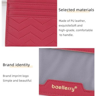 Baellerry Light and Thin Card Bag ID Card Holder Multifunctional Coin Purse(Pink)