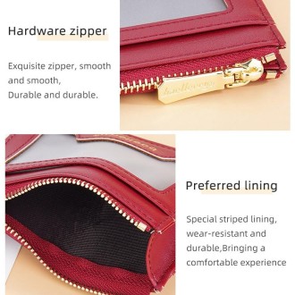 Baellerry Light and Thin Card Bag ID Card Holder Multifunctional Coin Purse(Pink)