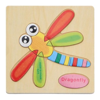 Children Educational Toy Wooden Cartoon Jigsaw Puzzle(Dragonfly)