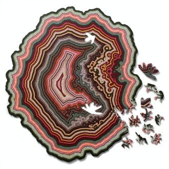 Allotype Agate Puzzle Difficult Wooden Jigsaw Puzzle Toy(Flower)