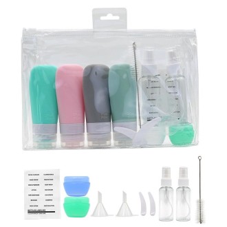 14 In 1 Toiletries Travel Bottles Set Leak Proof Silicone Squeezable Shampoo Dispenser, Spec: 60ml B Set