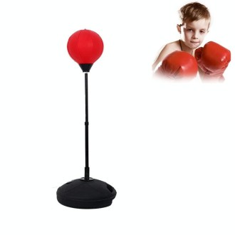 Children Base Version Height Adjustable Vertical PU Leather Vent Ball Boxing Speed Ball Family Fitness Equipment without Gloves(