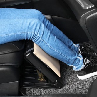 R-3600 Car Adjustable Footrest Ottomans Ergonomic Footstool (Black)