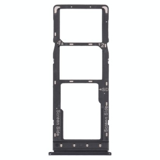 For Infinix Hot 9 Pro SIM Card Tray + SIM Card Tray + Micro SD Card Tray (Black)