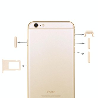 4 in 1 for iPhone 6 Plus (Card Tray + Volume Control Key + Power Button + Mute Switch Vibrator Key)(Gold)