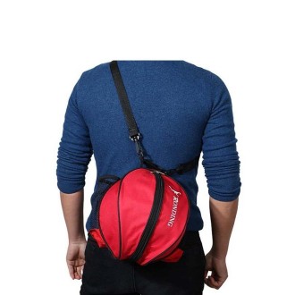 One-shoulder Two-way Opening Zipper Basketball Volleyball Football Bag Sports Ball Bag(Red)