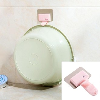 2 PCS Bathroom Creative Traceless Wall-Mounted Hook(Pink)