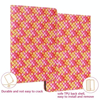 For Amazon Kindle Fire HD10 2021/HD10 Plus 2021 Color Weave Smart Leather Tablet Case(Rose Red)