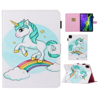 For iPad Pro 11 (2020) Colored Drawing Pattern Horizontal Flip PU Leather Tablet Case with Holder & Card Slot & Sleep / Wake-up 