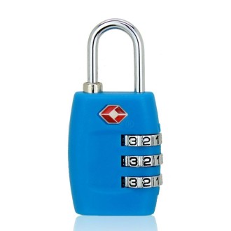 Customs Luggage Lock Overseas Travel Luggage Zipper Lock Plastic TSA Code Lock(Blue)